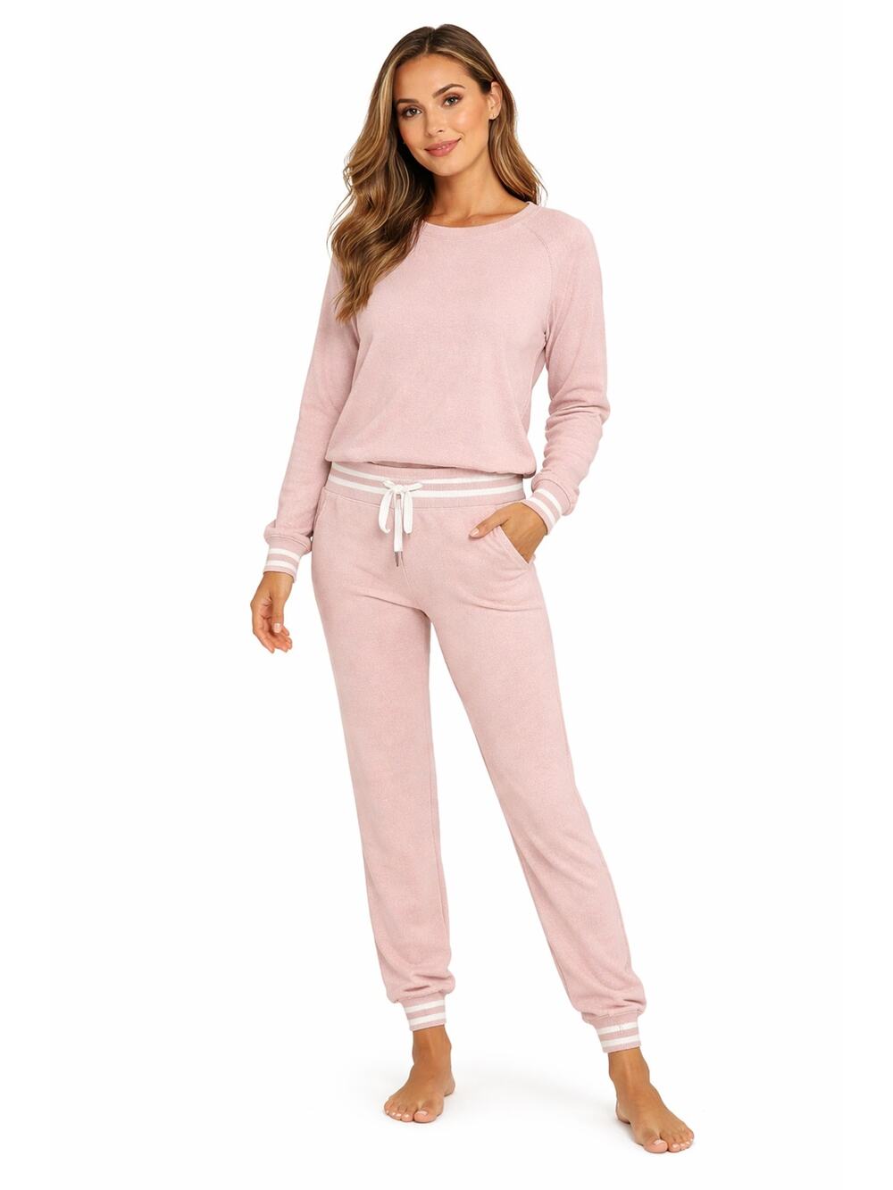 NWT Felina Geena 2PC Lounge Set Women L Pink